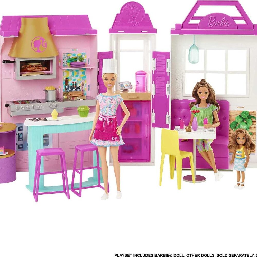 Barbie Doll & Playset, Cook 'n Grill Restaurant with Pizza Oven & 30+ Pieces Inc